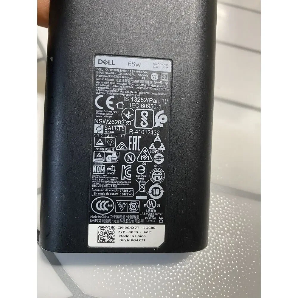 Genuine Dell 65W Charger AC Power Adapter LA65NM130 .Big Barrel. Dell 3189 3180
